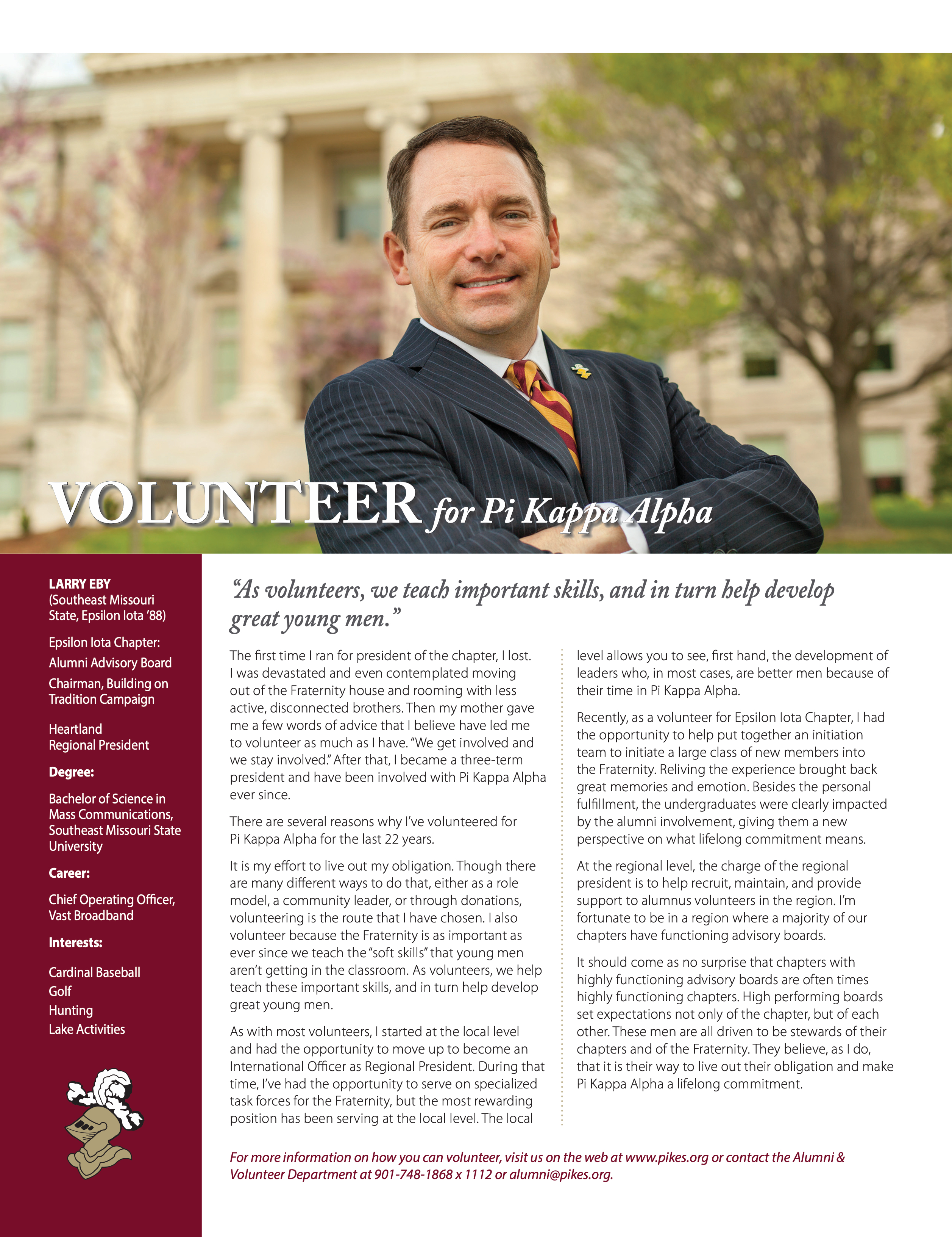 Volunteer for Pi Kappa Alpha, Summer 2017